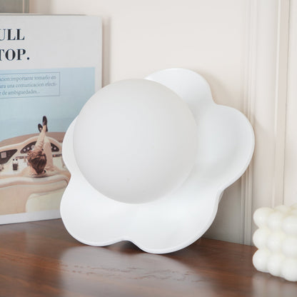 Flower-Shaped Resin Wall Sconce with Frosted Glass Shade – LED G9 Socket, Playful Modern Decor for Bedroom, Nursery & Living Room