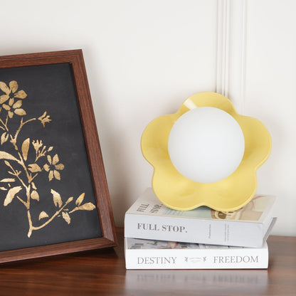 Flower-Shaped Resin Wall Sconce with Frosted Glass Shade – LED G9 Socket, Playful Modern Decor for Bedroom, Nursery & Living Room