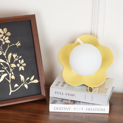 Resin Flower Sconce Light 8 in White Purple Yellow for Bedroom Living Room Hallway G9 Bulb Base Indoor Accent Fixture