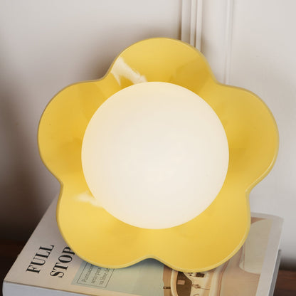 Resin Flower Sconce Light 8 in White Purple Yellow for Bedroom Living Room Hallway G9 Bulb Base Indoor Accent Fixture