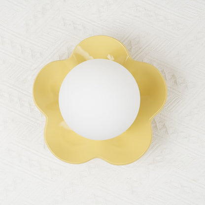 Resin Flower Sconce Light 8 in White Purple Yellow for Bedroom Living Room Hallway G9 Bulb Base Indoor Accent Fixture