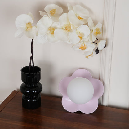 Flower-Shaped Resin Wall Sconce with Frosted Glass Shade – LED G9 Socket, Playful Modern Decor for Bedroom, Nursery & Living Room