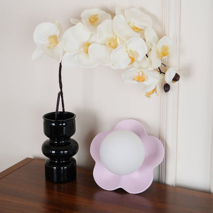Flower-Shaped Resin Wall Sconce with Frosted Glass Shade – LED G9 Socket, Playful Modern Decor for Bedroom, Nursery & Living Room