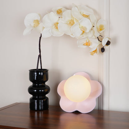 Flower-Shaped Resin Wall Sconce with Frosted Glass Shade – LED G9 Socket, Playful Modern Decor for Bedroom, Nursery & Living Room