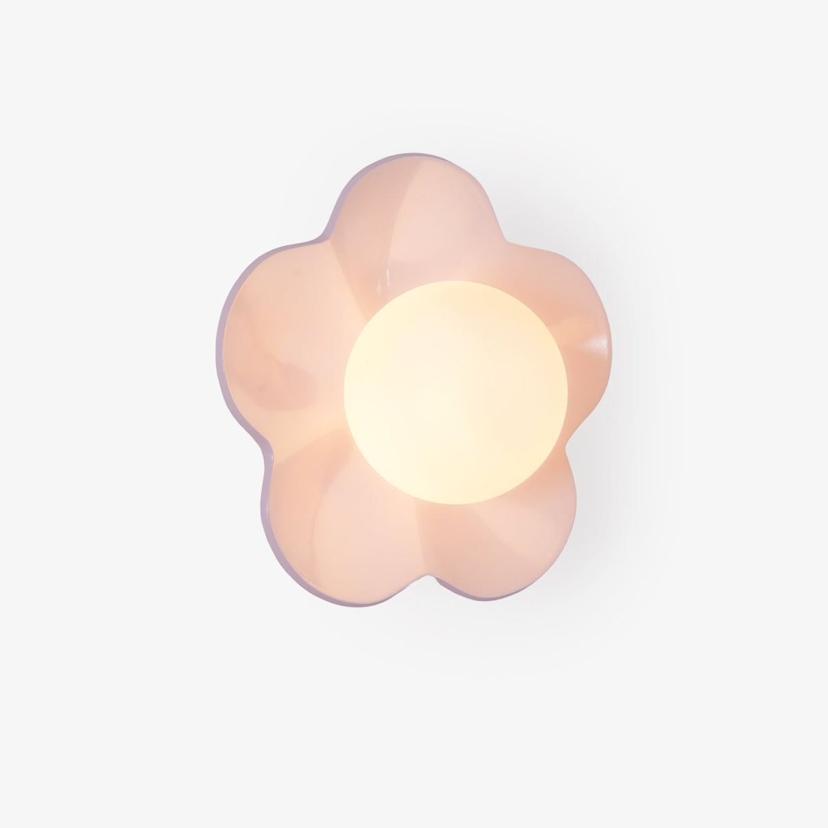 Flower-Shaped Resin Wall Sconce with Frosted Glass Shade – LED G9 Socket, Playful Modern Decor for Bedroom, Nursery & Living Room
