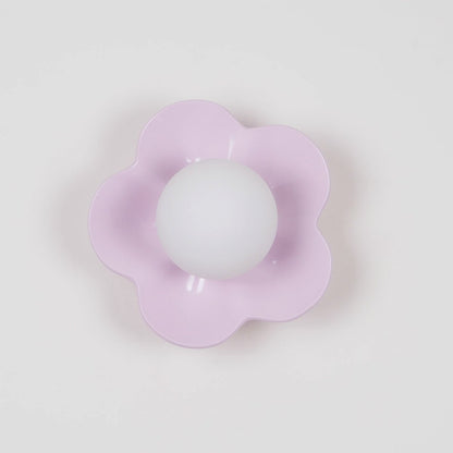 Flower-Shaped Resin Wall Sconce with Frosted Glass Shade – LED G9 Socket, Playful Modern Decor for Bedroom, Nursery & Living Room