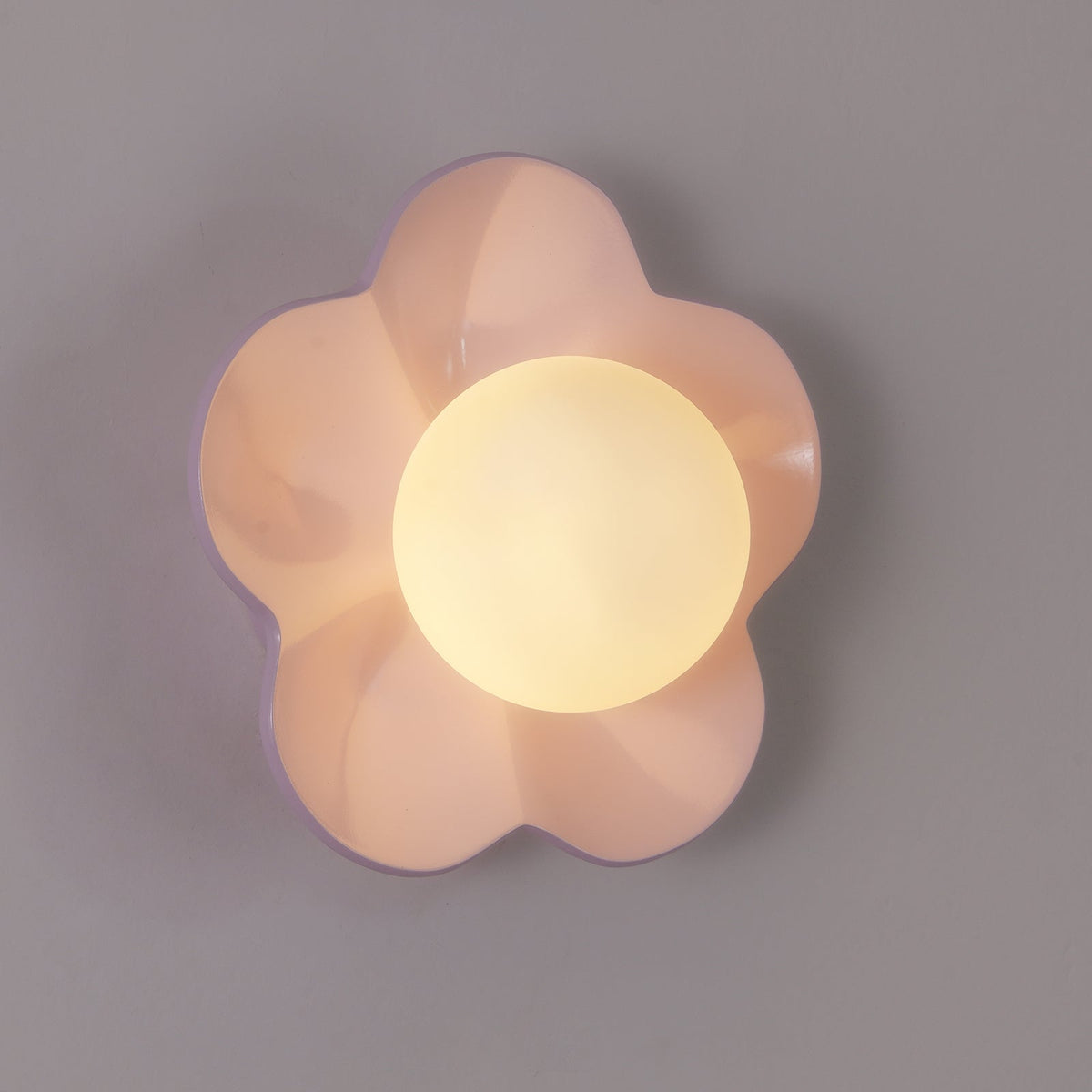 Flower-Shaped Resin Wall Sconce with Frosted Glass Shade – LED G9 Socket, Playful Modern Decor for Bedroom, Nursery & Living Room