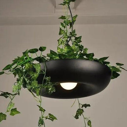 Hanging Planter Light with Built-In Pot for Indoor Plants, Succulents & Herbs, Modern Pendant Ceiling Fixture for Kitchen, Living Room & Din