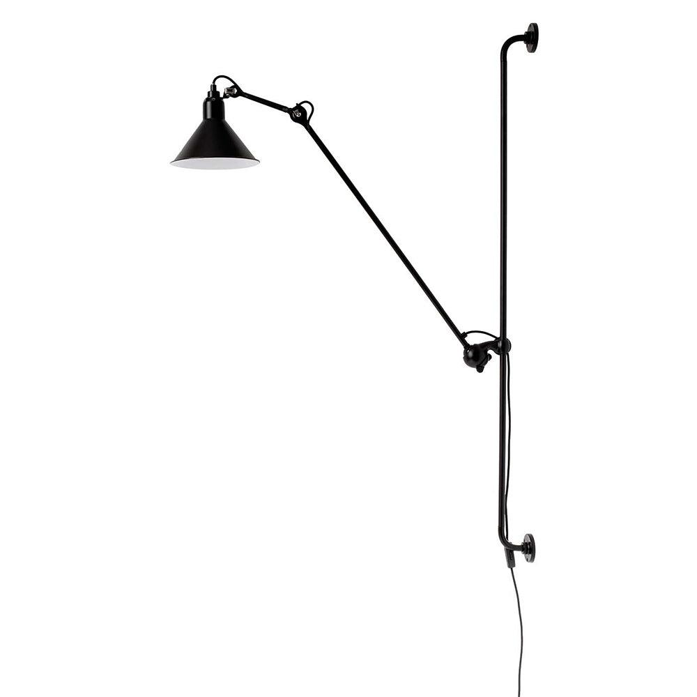 Articulating Swing Arm Sconce Matte Black 46.5 Inch Reach Bedside Reading Light for Bedroom Office Hallway Adjustable Wall-Mounted Task Lamp