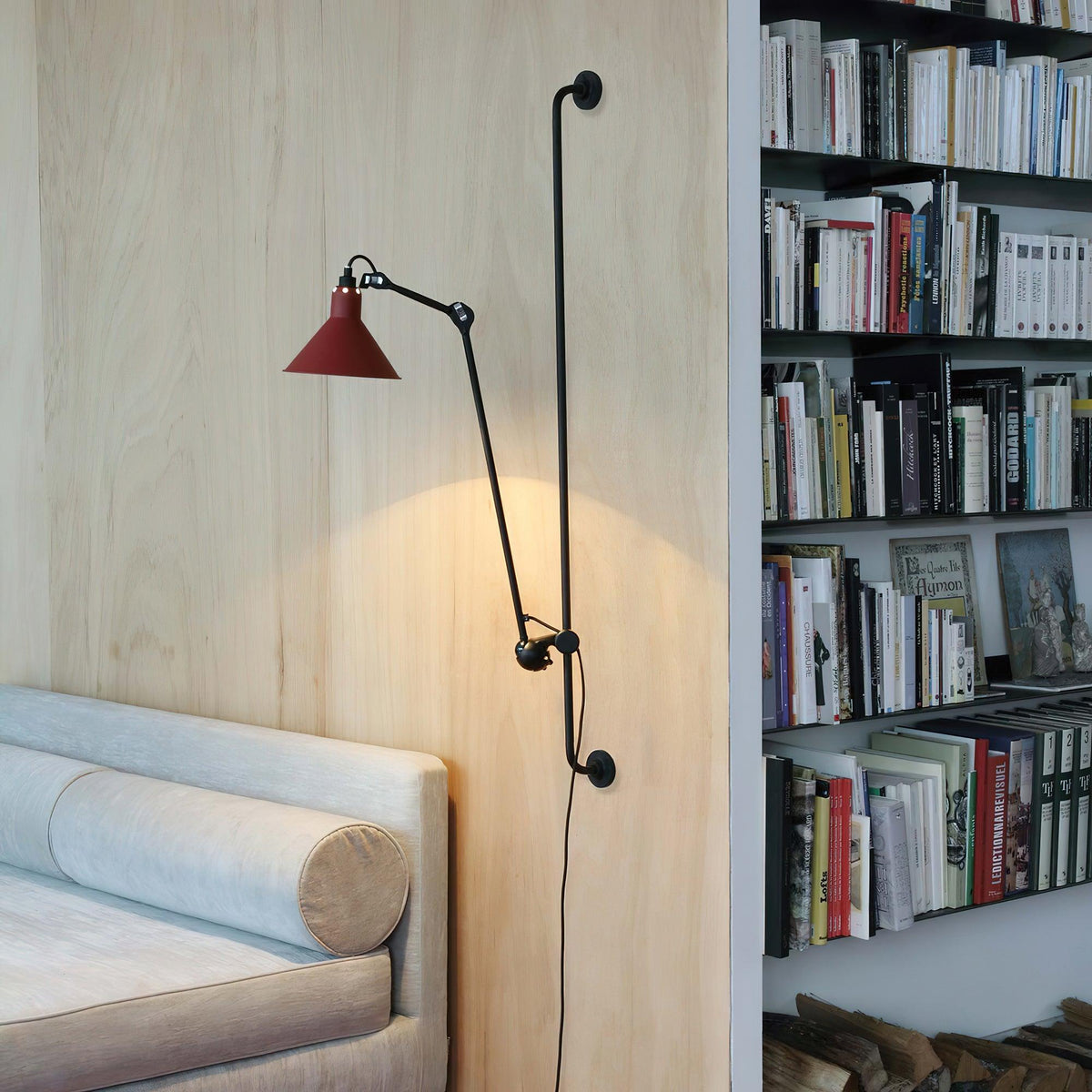 Articulating Swing Arm Sconce Matte Black 46.5 Inch Reach Bedside Reading Light for Bedroom Office Hallway Adjustable Wall-Mounted Task Lamp