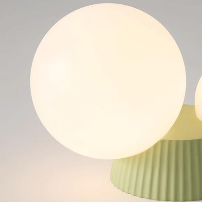 Modern Dual-Globe Flush Mount Light Fixture Green 8.5 Inch Resin for Bedrooms Entryways Small Rooms G9 Compatible Indoor Overhead Lighting