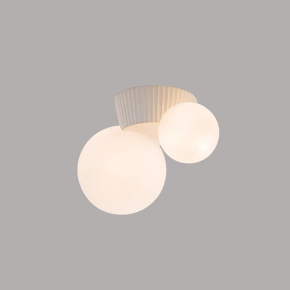 Modern Dual-Globe Flush Mount Light Fixture Green 8.5 Inch Resin for Bedrooms Entryways Small Rooms G9 Compatible Indoor Overhead Lighting