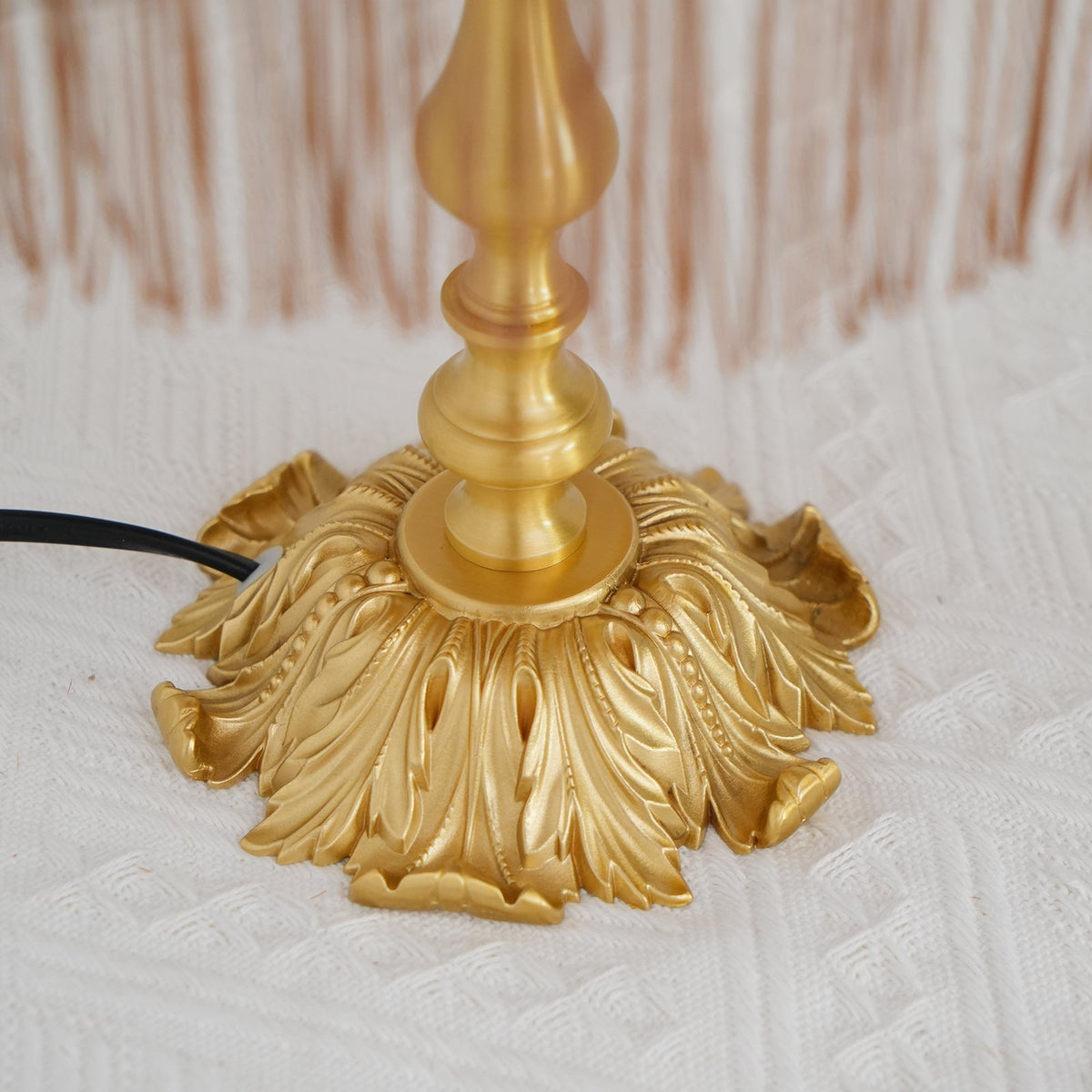 Bedside Lamp with Red Fabric Shade & Brass Base – Warm Ambient Light for Nightstand, Desk & Living Room – E26 Socket – 9.4 in Diameter