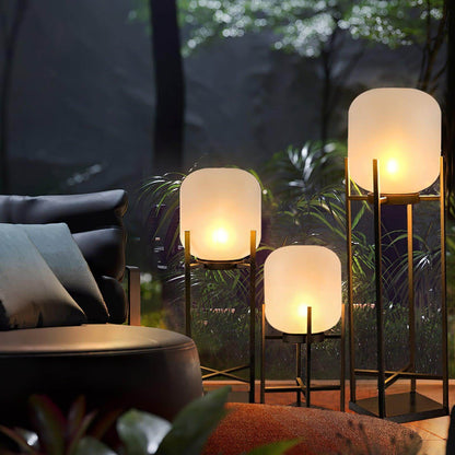 Solar LED Patio Lantern Post Light 19 in Adjustable Color Temperature Stainless Steel Weather Resistant Garden Pathway Illumination
