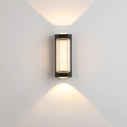 Cylindrical Outdoor Wall Sconce Up Down Light 10W LED Weatherproof Porch Facade Fixture Black White for Entryway Garden Patio Pathway Modern