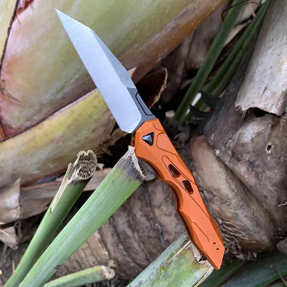 Utility Knife with Wharncliffe Blade, Everyday Carry Knife with Push Button Lock, Switchblade Knife with Aluminum Handle