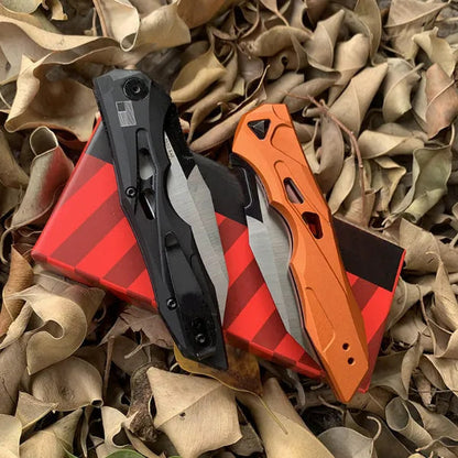 Automatic Utility Knife | Wharncliffe Folding Pocket Knife with Push Button Opening | Compact EDC Knife for Outdoor & Camping