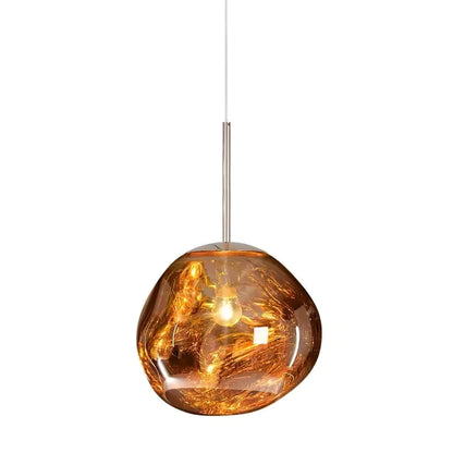 Hanging Dome Shade with Reflective Finish – Adjustable Drop Fixture for Kitchen Island, Dining Room, Bedroom – Metal Construction with E26 S