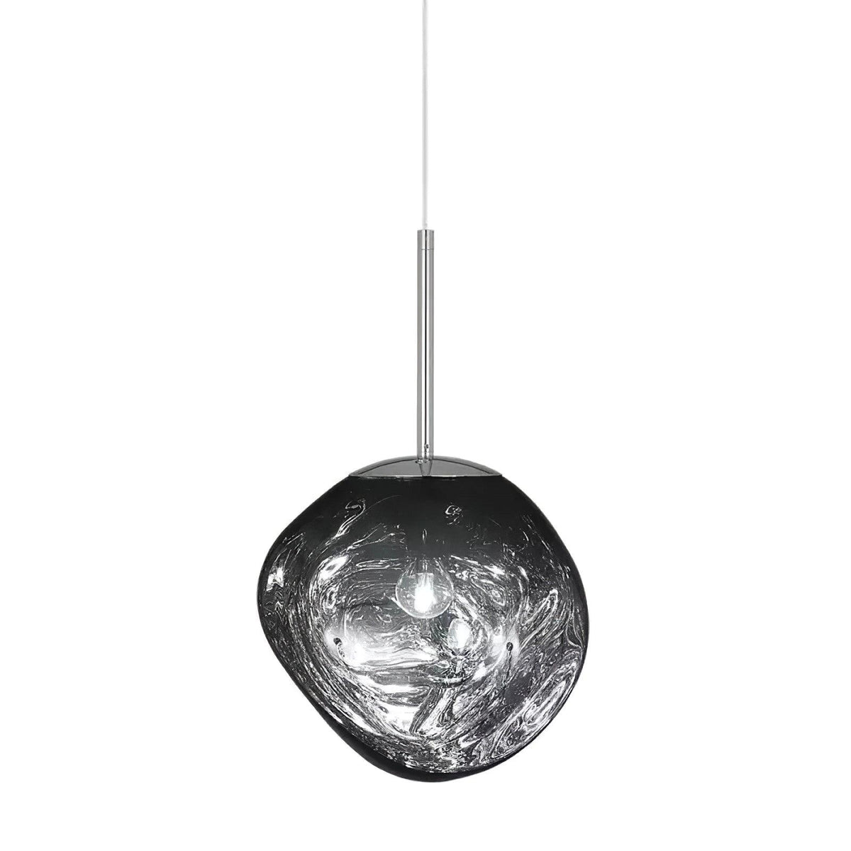 Hanging Dome Shade with Reflective Finish – Adjustable Drop Fixture for Kitchen Island, Dining Room, Bedroom – Metal Construction with E26 S