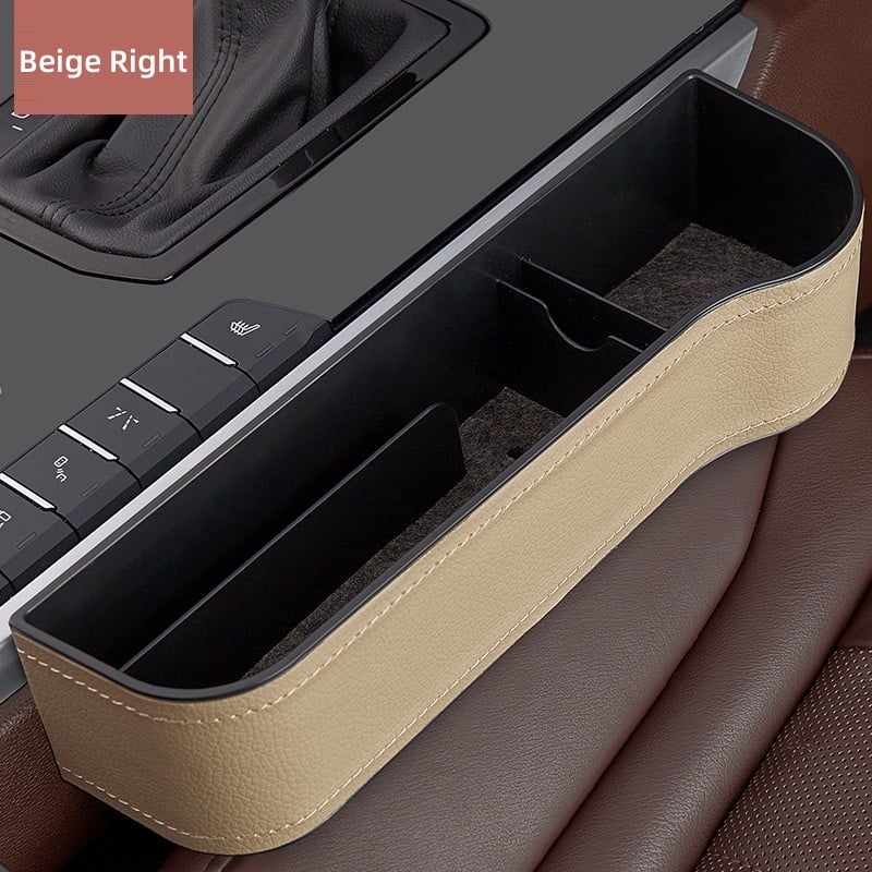 Leather Car Seat Organizer with Cup Holder | Multifunctional Design for Extra Storage and Convenience