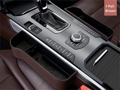 Leather Car Seat Organizer with Cup Holder | Multifunctional Design for Extra Storage and Convenience
