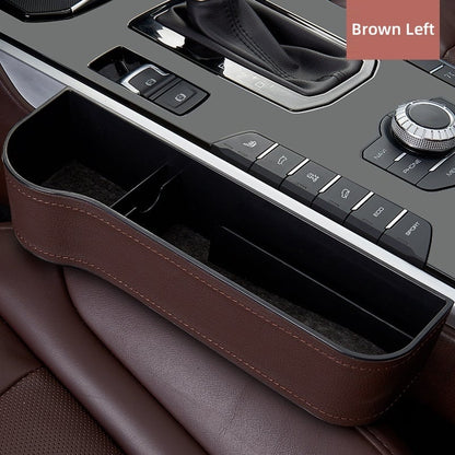 Leather Car Seat Organizer with Cup Holder | Multifunctional Design for Extra Storage and Convenience