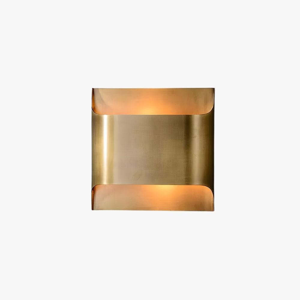 Mid-Century Brass Sconce G9 Socket Indoor Ambient Fixture 10 in Square for Bedroom Hallway Living Room Accent Lighting Warm Glow
