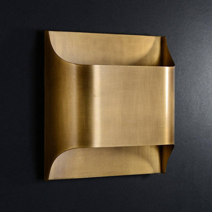 Mid-Century Brass Sconce G9 Socket Indoor Ambient Fixture 10 in Square for Bedroom Hallway Living Room Accent Lighting Warm Glow