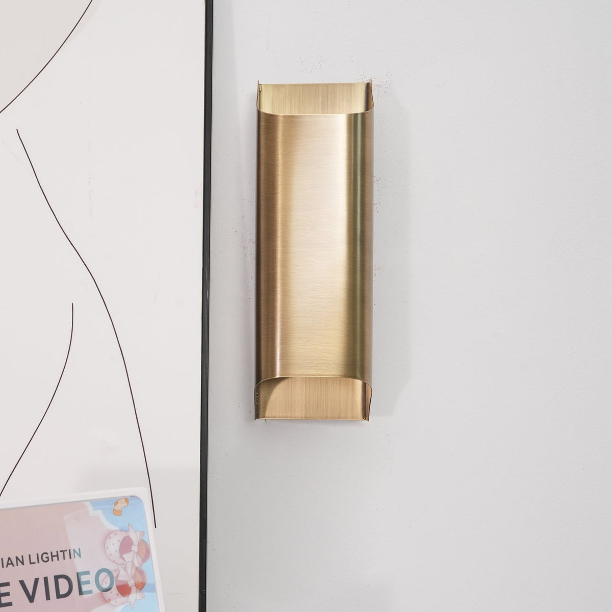 Brass Indoor LED Wall Light Fixture for Bedroom Living Room Hallway 10 Inch Square Contemporary Accent Lamp E14 G9 Socket Modern Home Lighti