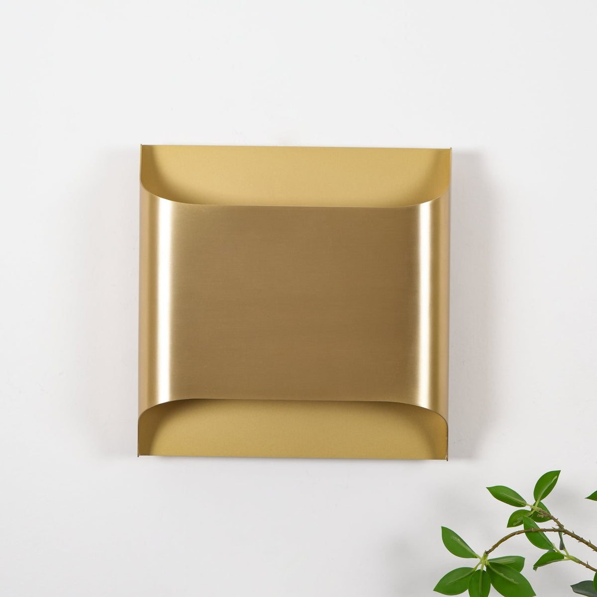 Brass Indoor LED Wall Light Fixture for Bedroom Living Room Hallway 10 Inch Square Contemporary Accent Lamp E14 G9 Socket Modern Home Lighti