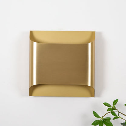 Brass Indoor LED Wall Light Fixture for Bedroom Living Room Hallway 10 Inch Square Contemporary Accent Lamp E14 G9 Socket Modern Home Lighti