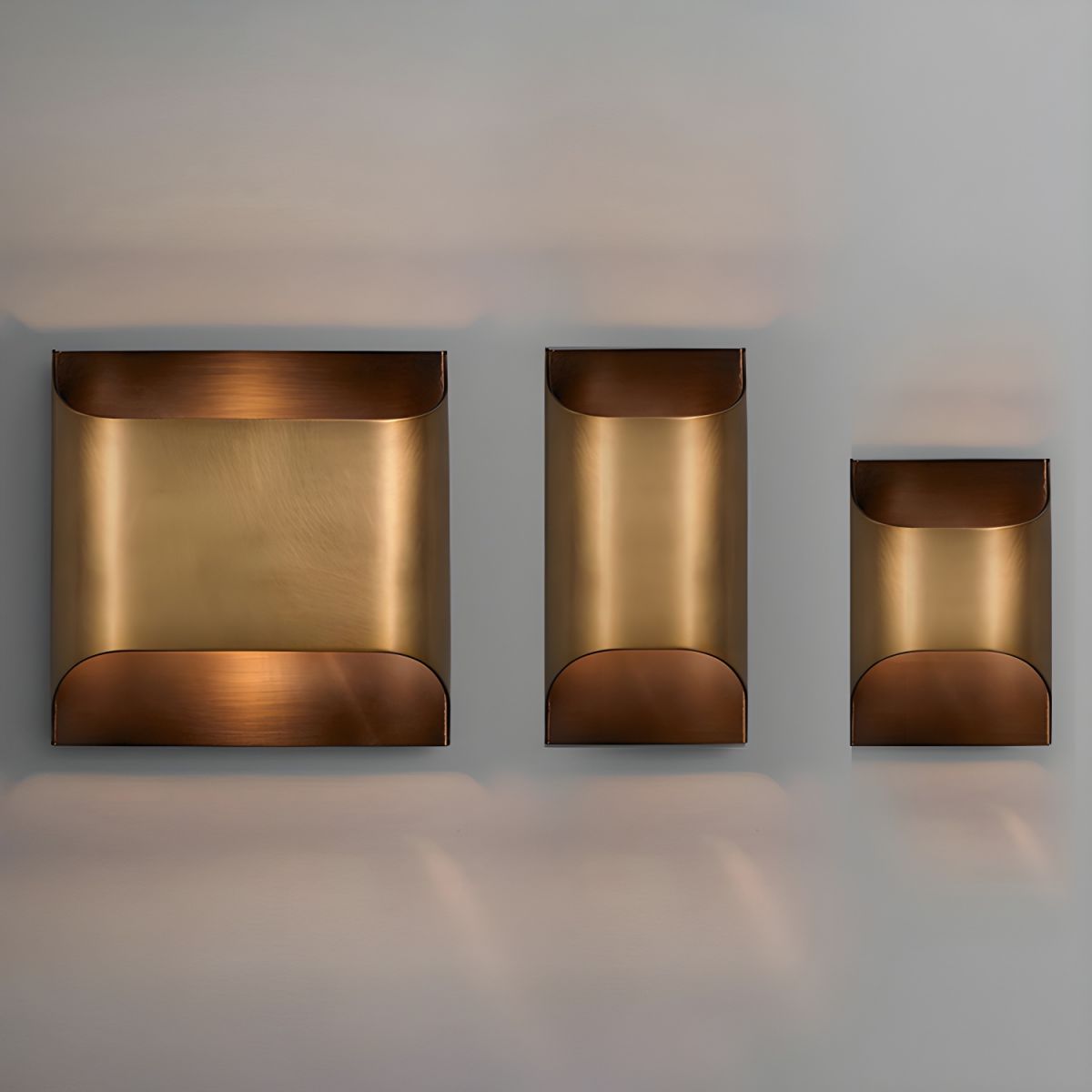 Brass Indoor LED Wall Light Fixture for Bedroom Living Room Hallway 10 Inch Square Contemporary Accent Lamp E14 G9 Socket Modern Home Lighti