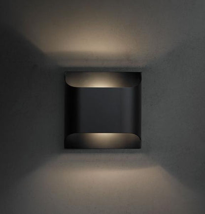 Brass Indoor LED Wall Light Fixture for Bedroom Living Room Hallway 10 Inch Square Contemporary Accent Lamp E14 G9 Socket Modern Home Lighti
