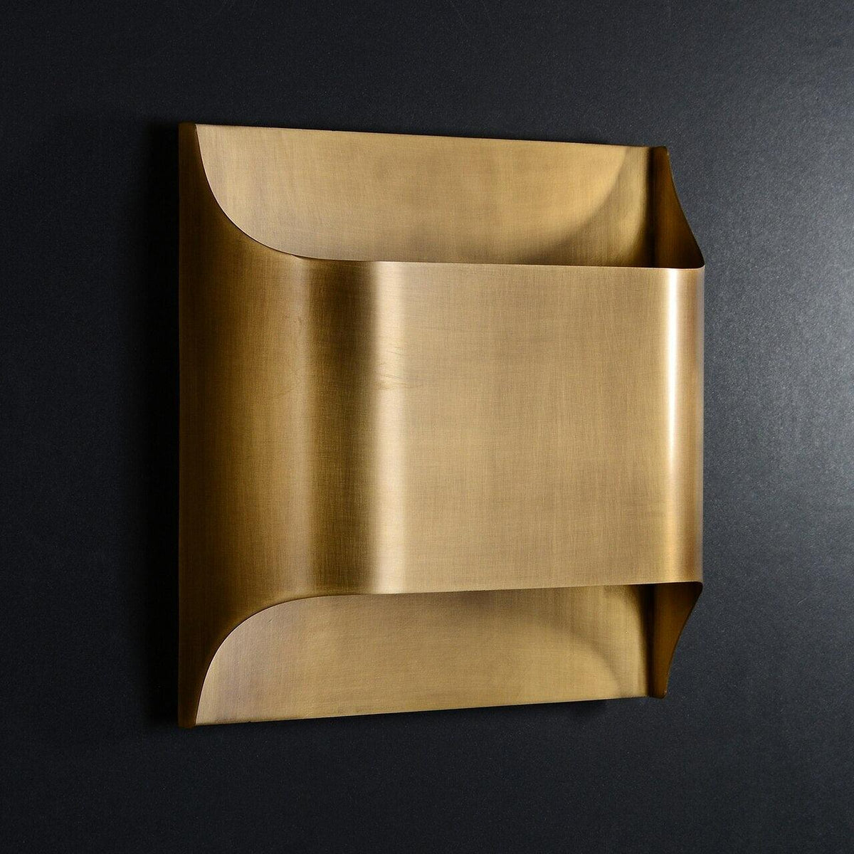 Brass Indoor LED Wall Light Fixture for Bedroom Living Room Hallway 10 Inch Square Contemporary Accent Lamp E14 G9 Socket Modern Home Lighti