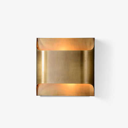 Brass Indoor LED Wall Light Fixture for Bedroom Living Room Hallway 10 Inch Square Contemporary Accent Lamp E14 G9 Socket Modern Home Lighti