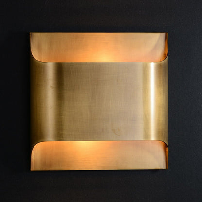 Brass Indoor LED Wall Light Fixture for Bedroom Living Room Hallway 10 Inch Square Contemporary Accent Lamp E14 G9 Socket Modern Home Lighti