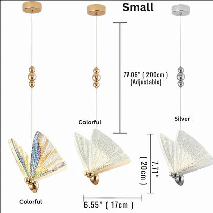 LED Ceiling Fixture Glass Wing Shade Adjustable Cord Bedroom Accent Lamp Multi-Color Lighting for Dining Rooms Kids Rooms Reading Nooks