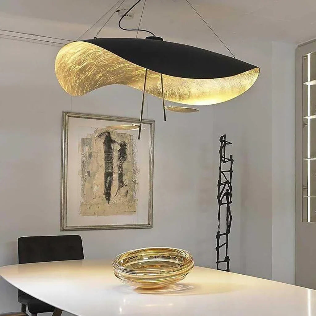 Modern LED Overhead Fixture 17W Metal Hanging Light Black White Gold for Kitchen Dining Room Bedroom Ceiling Mounted