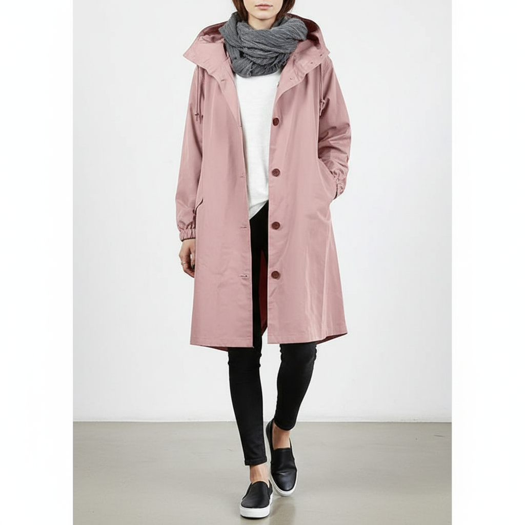 Packable Rain Jacket Women's Hooded Waterproof Windbreaker Oversized Lightweight Travel Coat Outdoor Athletic Layer