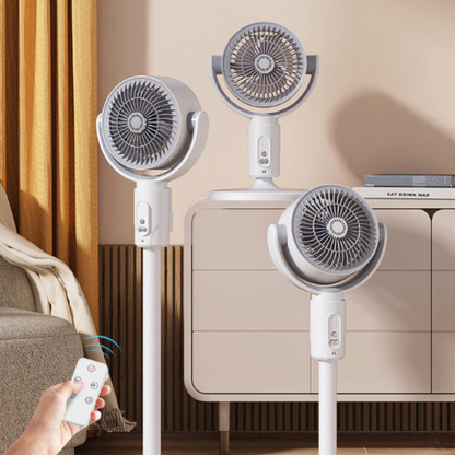 Whisper-Quiet Pedestal Fan with Remote Control – 5 Speed Settings & Adjustable Height for Office & Bedroom