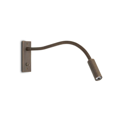 Flexible Gooseneck LED Reading Sconce 14 in Aluminum Indoor Wall Light for Bedroom Hallway Study Modern Task Lighting Push Button Switch