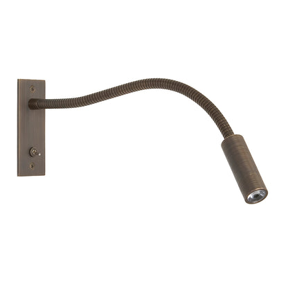 Flexible Gooseneck LED Reading Sconce 14 in Aluminum Indoor Wall Light for Bedroom Hallway Study Modern Task Lighting Push Button Switch