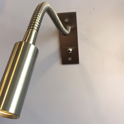 Flexible Gooseneck LED Reading Sconce 14 in Aluminum Indoor Wall Light for Bedroom Hallway Study Modern Task Lighting Push Button Switch