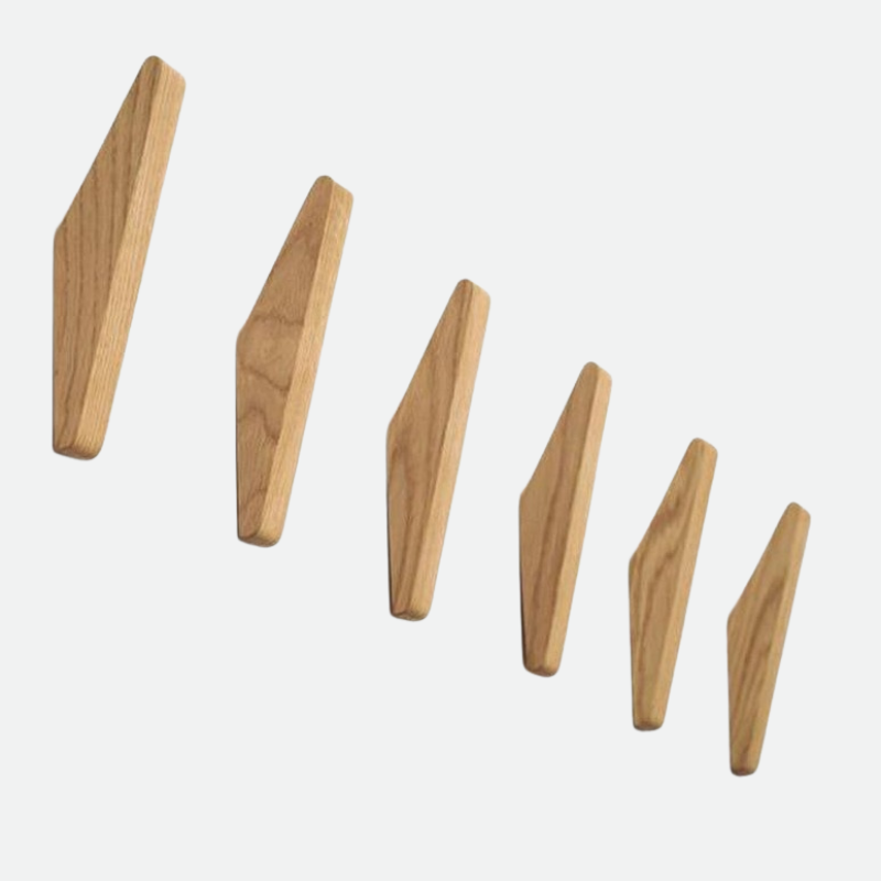 Natural Wood Wall Hooks Set of 2 – 5.3 in Peg Hangers for Coat Towel Bag Storage in Entryway Bedroom Bathroom