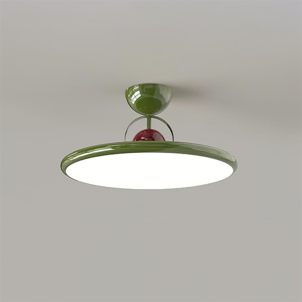 Flush Mount LED Overhead Light for Kitchen, Dining Room & Hallway – Metal Fixture in Chrome, Green or Beige Finish – 16-20 in Dimmable Ambie