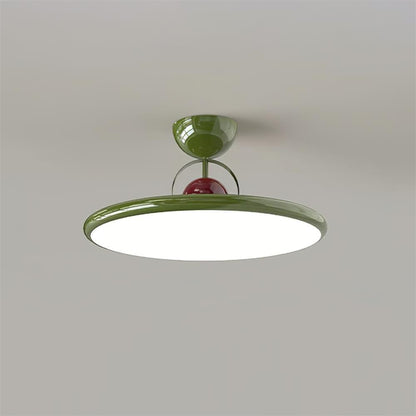 Flush Mount LED Overhead Light for Kitchen, Dining Room & Hallway – Metal Fixture in Chrome, Green or Beige Finish – 16-20 in Dimmable Ambie