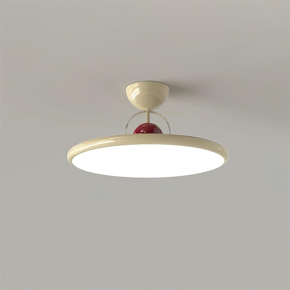 Flush Mount LED Overhead Light for Kitchen, Dining Room & Hallway – Metal Fixture in Chrome, Green or Beige Finish – 16-20 in Dimmable Ambie