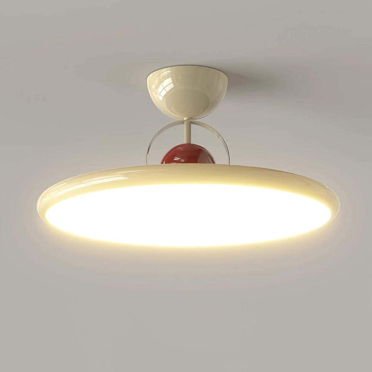 Flush Mount LED Overhead Light for Kitchen, Dining Room & Hallway – Metal Fixture in Chrome, Green or Beige Finish – 16-20 in Dimmable Ambie