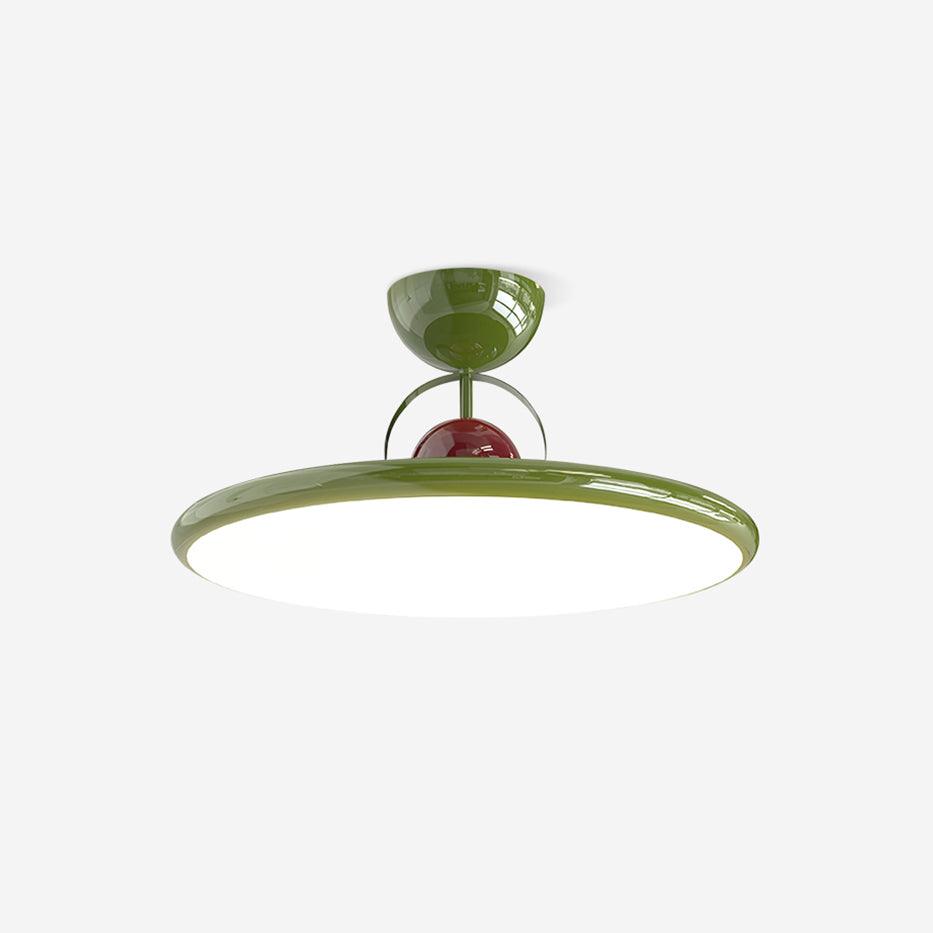 Flush Mount LED Overhead Light for Kitchen, Dining Room & Hallway – Metal Fixture in Chrome, Green or Beige Finish – 16-20 in Dimmable Ambie
