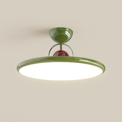 Flush Mount LED Overhead Light for Kitchen, Dining Room & Hallway – Metal Fixture in Chrome, Green or Beige Finish – 16-20 in Dimmable Ambie